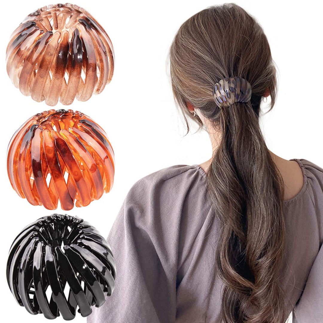 Bird Nest Magic Hair Clip, Tobatoba 3 Pcs Lazy Bird'S Nest Plate Hairpin, Bun Maker Clip Expandable Ponytail Holder, Ponytail Ha