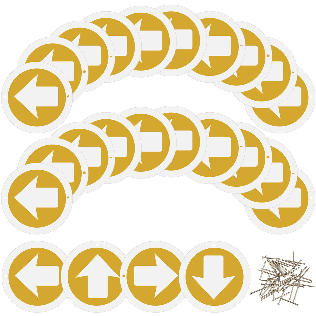 Amylove 24 Pieces Bright Trail Markers Reflective Trail Marker Round Trail Markers for Trees with 50 Trail Tack for Hunting Hiking Camping Tree Stand Outdoor