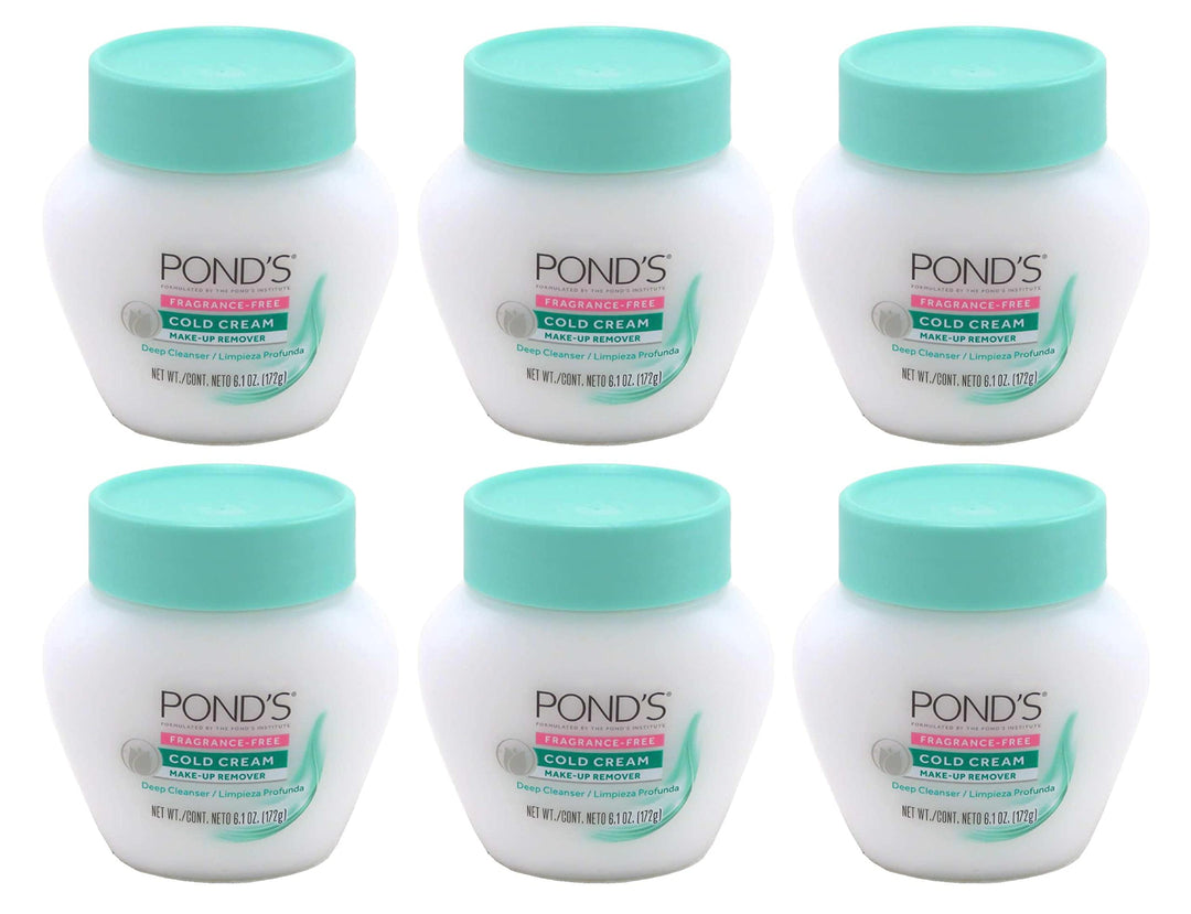 Ponds Cold Cream Make-Up Remover Fragrance-Free 6.1 Ounce (Pack of 6)