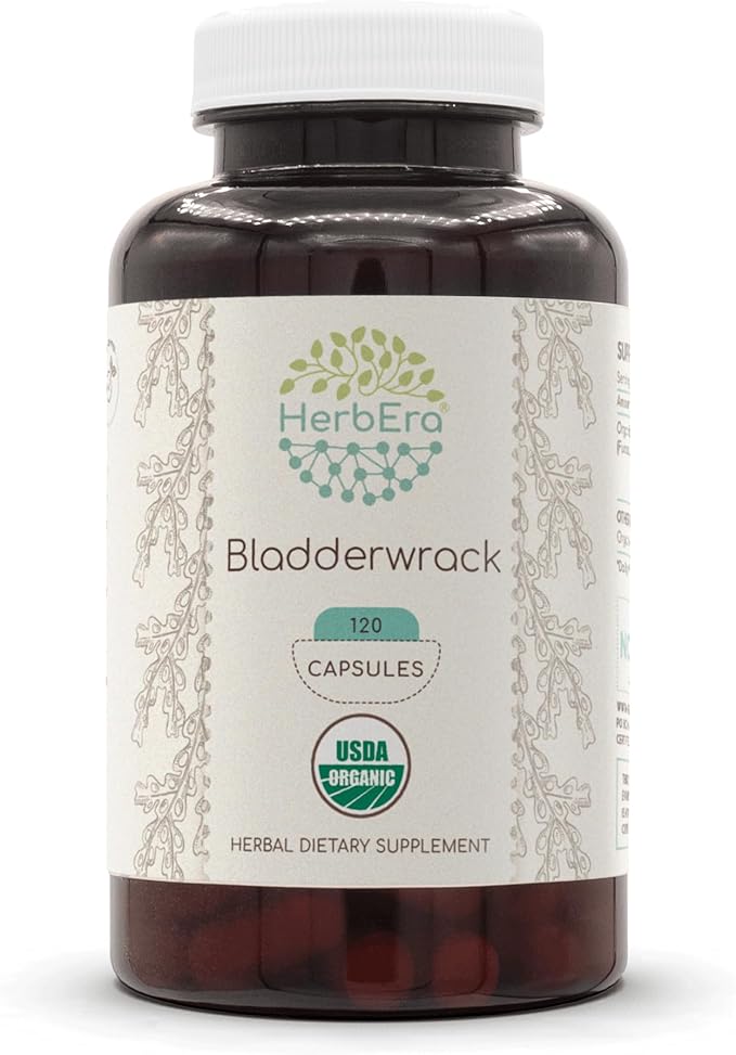 Bladderwrack USDA Organic 120 Capsules | Natural Herbal Supplement | Certified Organic Vegetarian Capsules and Organic Bladderwrack (Fucus vesiculosus) Dried Plant (120 Capsules)