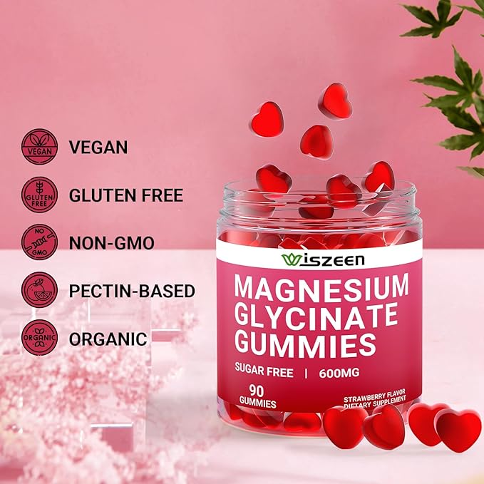 2 Pack Magnesium Glycinate Gummies, Sugar Free Magnesium Potassium Gummy with Threonate, Magnesium Glycinate 400mg for Adults