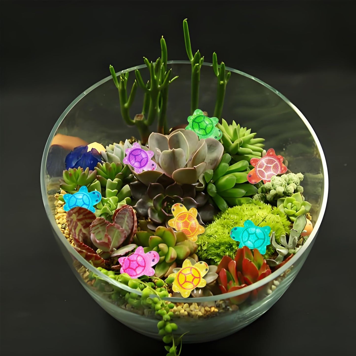 100 Pieces Tiny Turtles for Crafts Luminous Mini Resin Turtles Dollhouse Miniatures Mini Animals for Fairy Garden Micro Landscaping Decoration