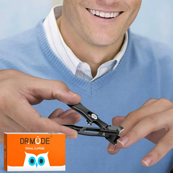 German Nail Clippers for Men with Catcher, Heavy Duty Toe Nail Clippers for Thick Nails Seniors, Portable Ultra Sharp Fingernail Clippers with Wide Mouth, Anti Splash Stainless Steel Nail Cutters