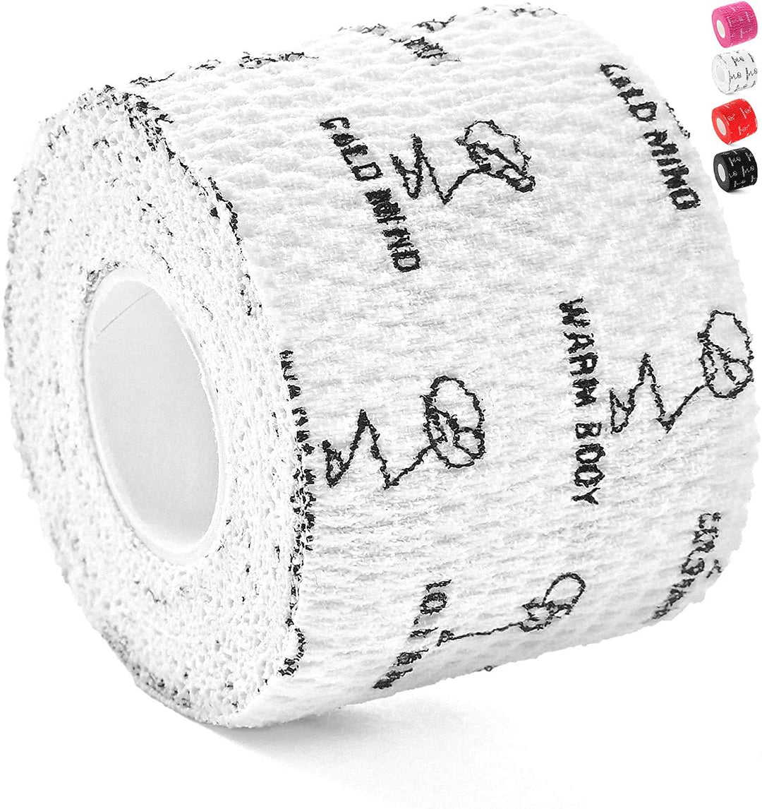 WARM BODY COLD MIND 2" Premium Lifting Thumb Tape for Weightlifting - Hook Grip for Powerlifting, Strength/Cross Training, Deadlift, Weight Lifting, Athletic Finger Wrap (White 6 Rolls)