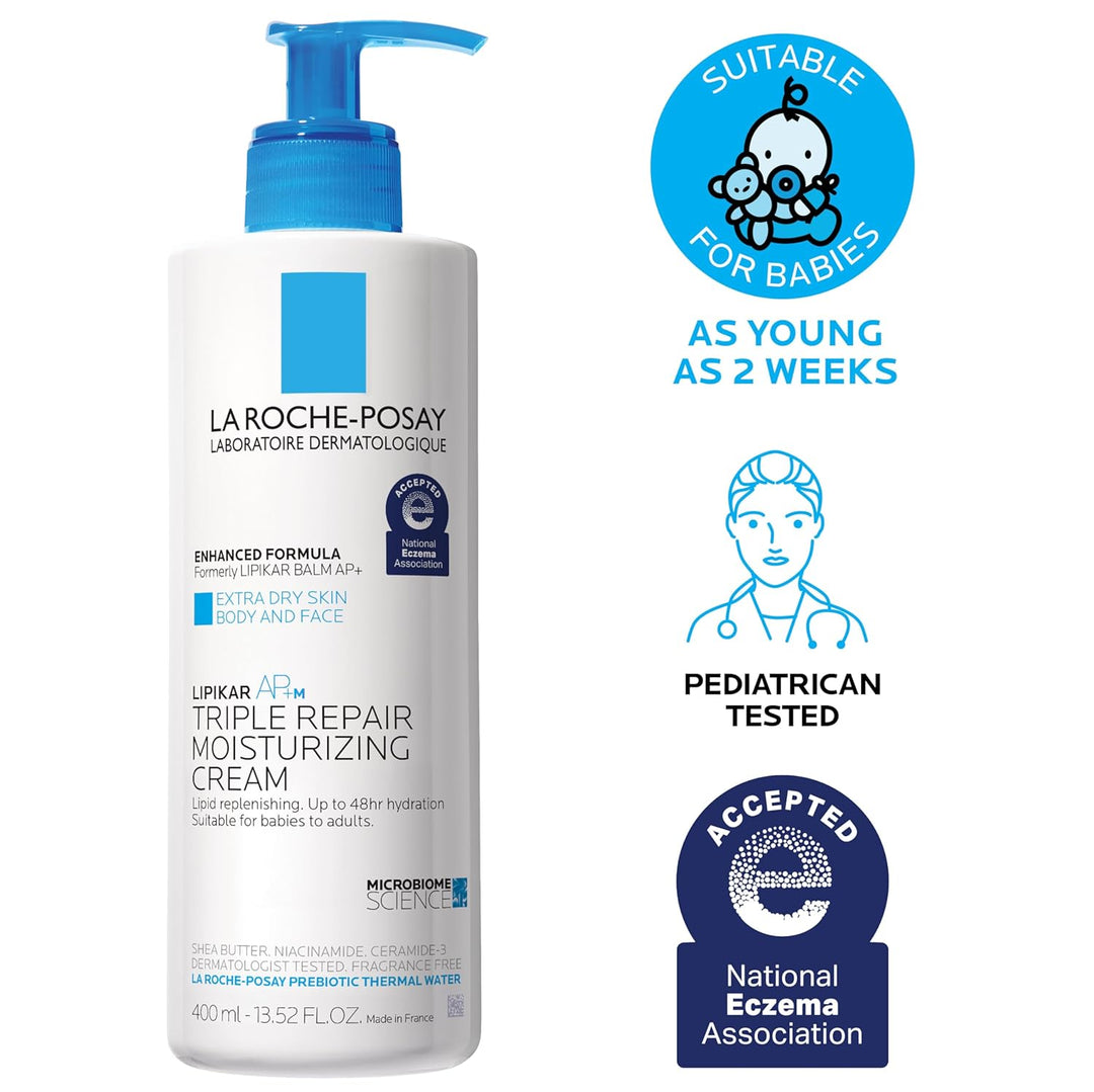 La Roche-Posay Lipikar AP+ Moisturizing Cream – Shea Butter & Niacinamide | For Dry, Sensitive Skin