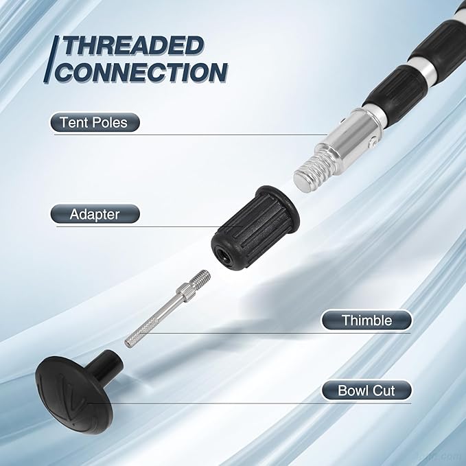 REDCAMP Aluminum Adjustable Camping Tarp Poles, Extra Tall Portable Canopy Poles, 41in to 126in Telescoping Heavy Duty Tent Poles for Shelter, Hammock Rain Fly, Awning, (Silver, Set of 2)