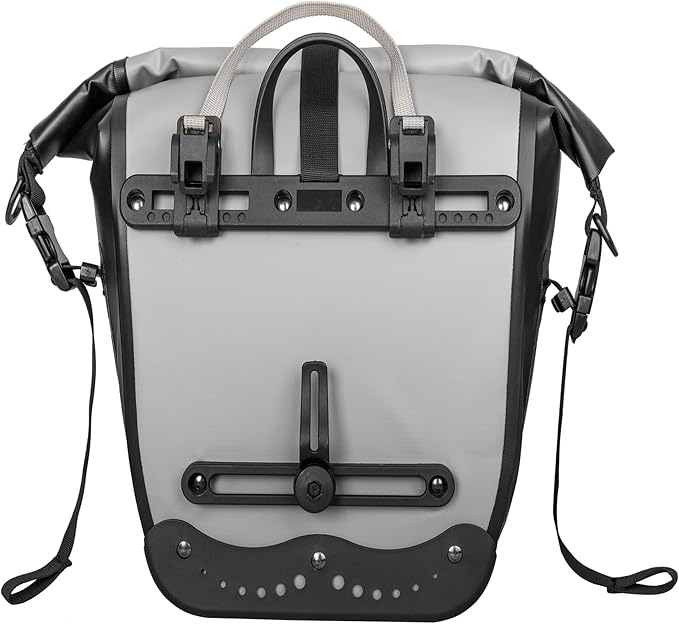 Waterproof Bike Pannier -25 L Saddle Bag for Bicycles Rear Rack - Bike Bag for Grocery, Laptop (Grey, 1 PCS)