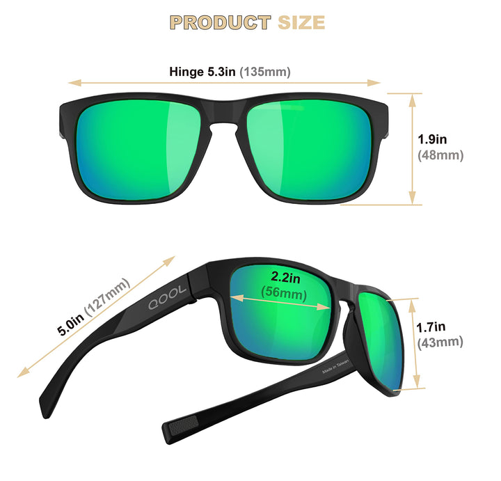 QOOL TIMES Living out your F11 Polarized Fishing Sunglasses Men Women,Green lens, Running Casual Lifestyle Golfing Sailing Hiking Gifts Oakley Holbrook
