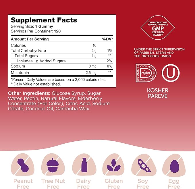 Zahler - Chapter One Sleep Melatonin Gummies for Kids & Adults (120 Flavored Gummies) - 2.5 mg Melatonin Gummy - Kids Melatonin Kosher Sleep Gummies - Natural Kids Melatonin Gummy for Sleeping