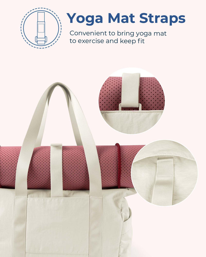 BAGSMART Tote Bag for Women with Zipper, Gym Tote with Compartments, Laptop Work Tote Nurse Dance Yoga Bag for Sport, Travel