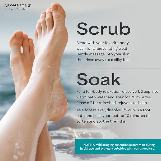 Aromasong RAW Magnesium Flakes + OptiMSM for Soaking 14 Oz. Resealable Pack - Muscle Relaxing Organic Bath Salts Magnesium Chloride Flakes.