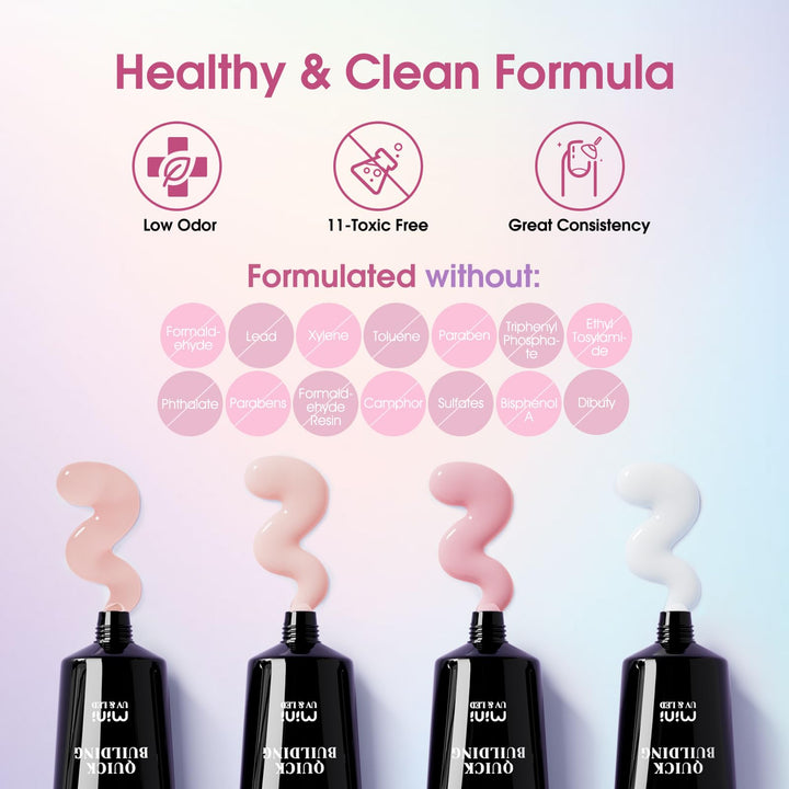 ROSALIND Poly Nail Gel Kit, 28 Colors Clear Nude Brown Poly Nail Gel Kit with U V Light Poly Nail Gel Starter Kit For All Seasons Beginner DIY at Home