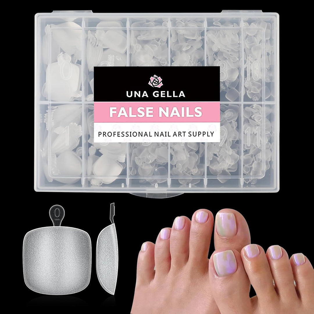 504Pcs Matte Soft Gel Toe Nail Tips | Full Cover for DIY Nail Extensions