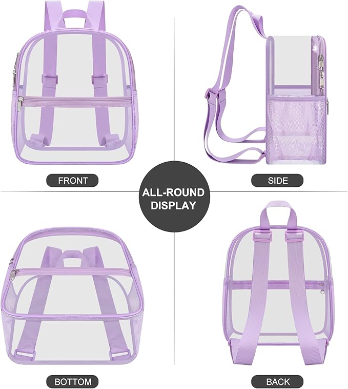 USPECLARE Clear Backpack Stadium Approved 12X11x6, Waterproof Clear Bag Stadium Backpack for Concert Work Sport Event