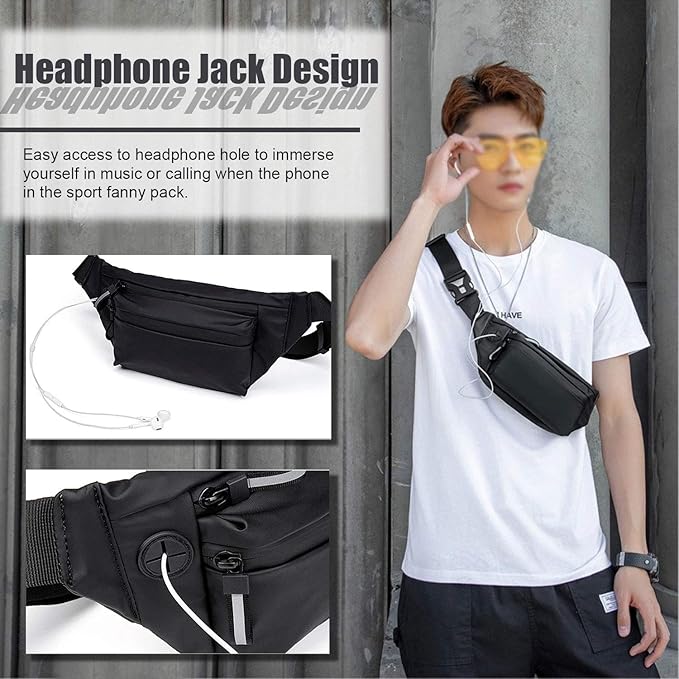 Fanny Pack Crossbody Bags for Women Girls Men Kids Shoulder, Running Belt Bag Leather Phone Pouch, Waterproof Chest Waist Bags for Travel Walking Hiking Cycling Workout Exercise Sports Pocket