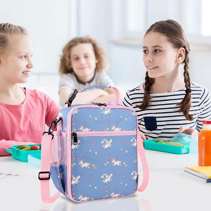 Kids Insulated Lunch Box Bag, Thermal Picnic Cool Bags with Adjustable Strap for Adults Children Women Men Boys Girls School Work (Little HorsePony)