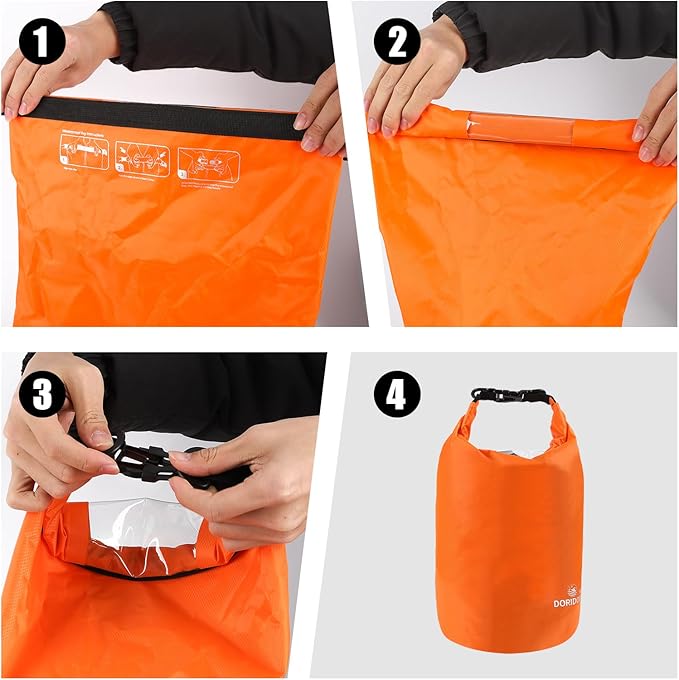 3-Pack Waterproof Dry Bag - 5L/15L/ 30L Ultralight Dry Sack Lightweight Roll Top Outdoor Accessories, Portable Clothes Wash Bag, Keep Gear Dry for Boating Swimming Camping Kayaking Beach