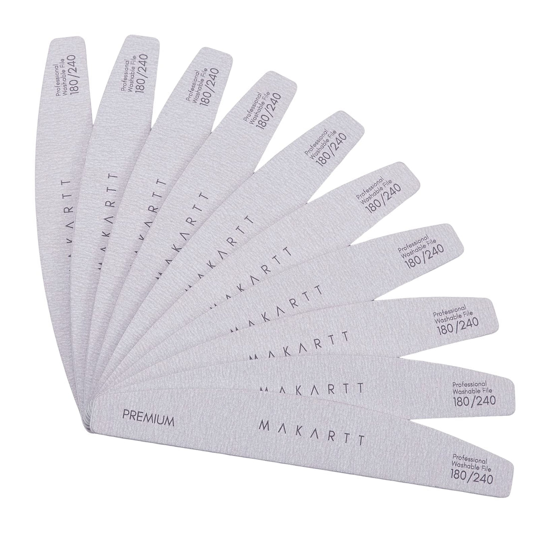 Makartt Nail File 180 240 Grit Doubled Sides Nail Files For Acrylic Nails 10Pcs Washable Emery Boards For Nails Professional Nai