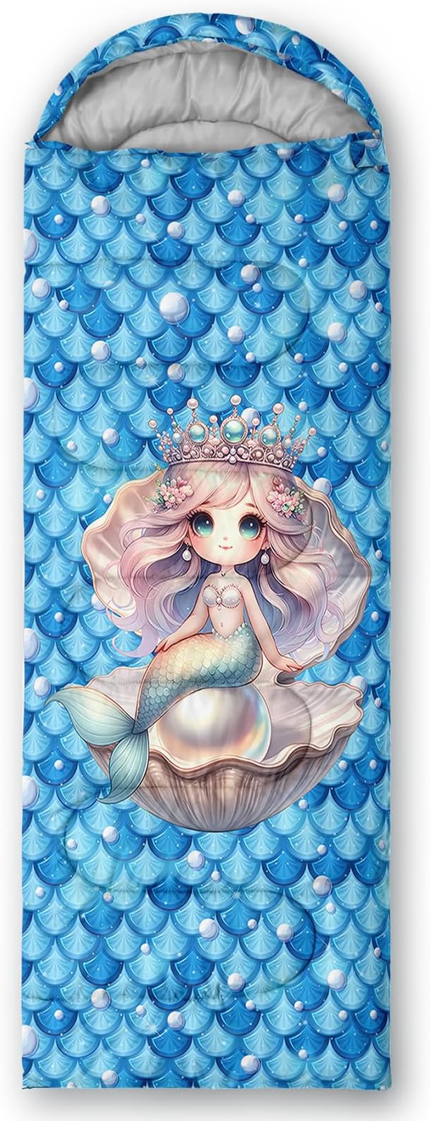 AILONEN Cartoon Fox Camping Sleeping Bag for Boys Girls Adults,Lightweight & Waterproof,3 Season Warm & Cold Weather,Portable,Kawaii Fox Printed Sleeping Bag,Traveling,Camping,Hiking