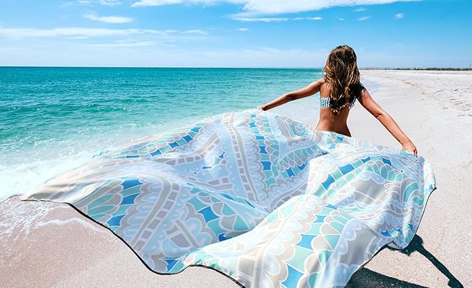 Beach Blanket Waterproof Sandproof Extra Large Beach Mat 79" X 83"/120"x108"for 1-8 Adults Quick Drying Durable Outdoor Picnic Mat for Beach Travel Camping Hiking