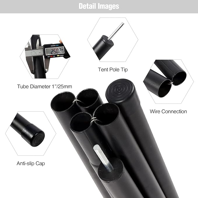 REDCAMP Adjustable Telescoping Tarp Poles Set of 2, Multifunction & Lightweight Tent Poles for Canopy Awning Replacement