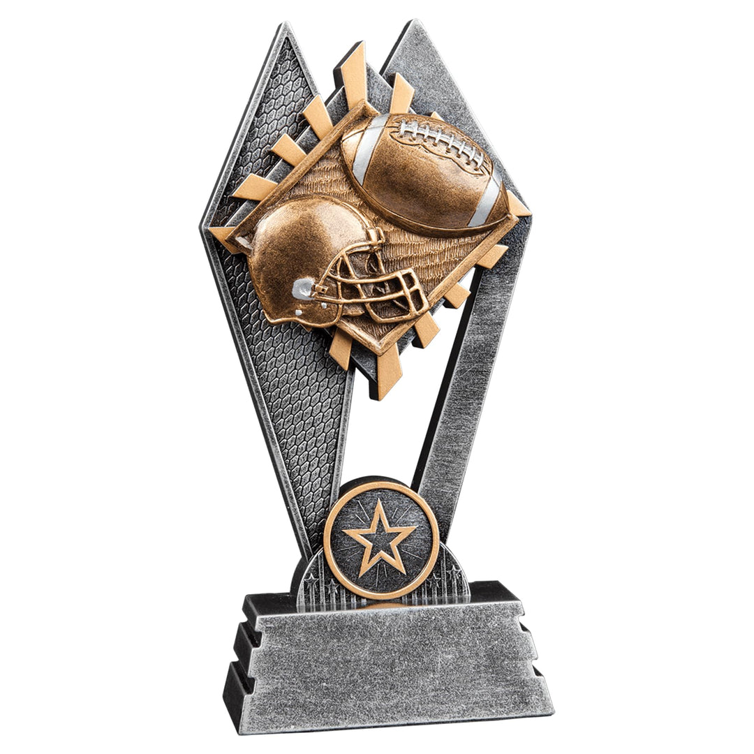 Express Medals 1 Pack of 7 Inch Tall Sun Ray Football Trophy Awards Boys Girls Mens Women Youth Team Trophies award tournament champion winner event prize gift SR105
