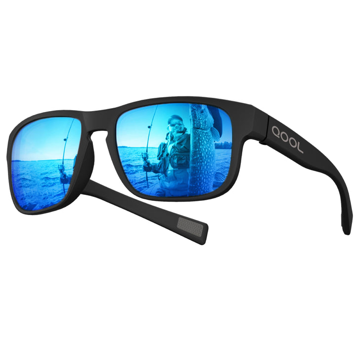 QOOL TIMES Living out your F11 HD Polarized Blue lens Casual sport Sunglasses Men Women Running