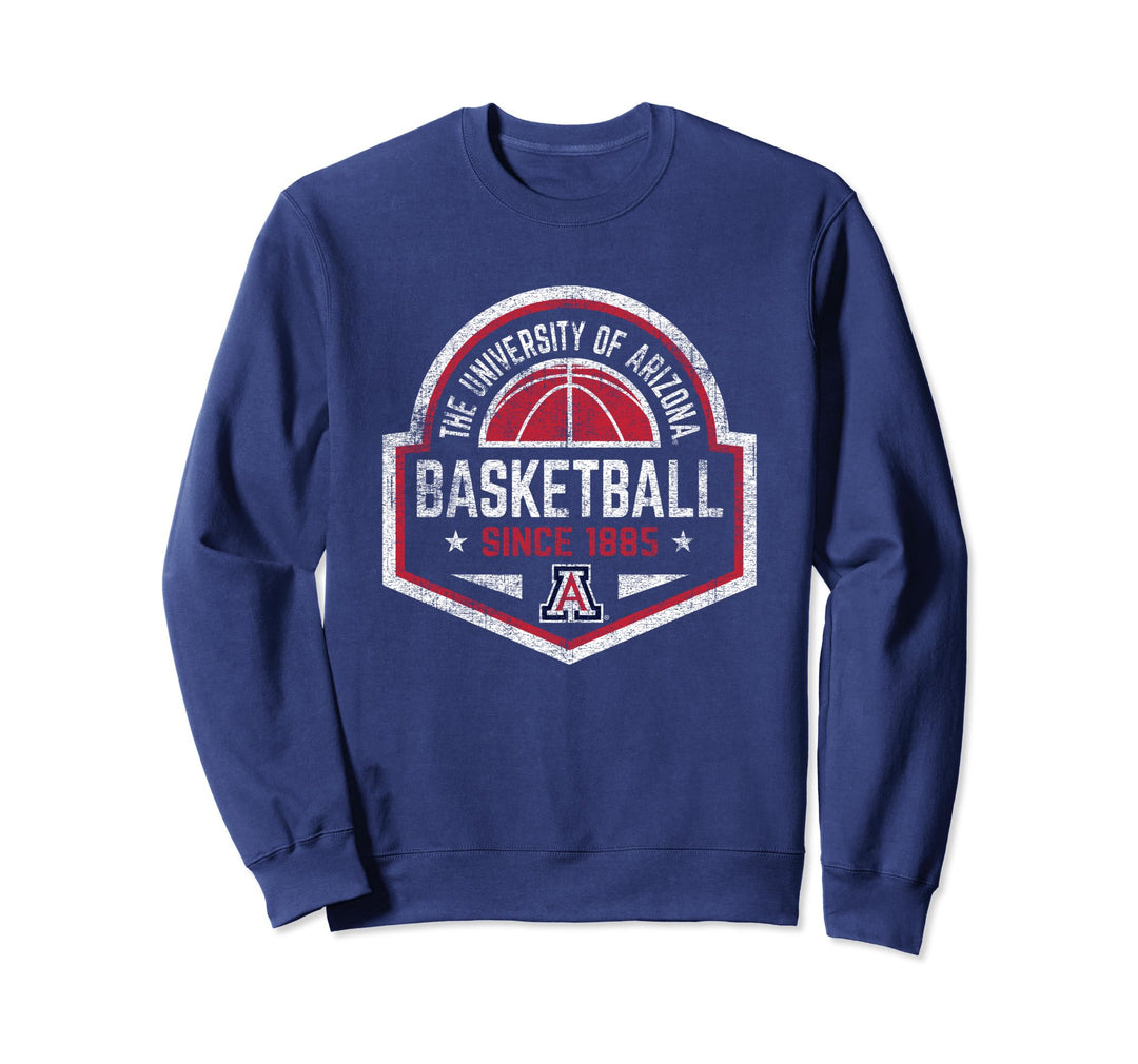 Arizona Wildcats Basketball Vintage Perimeter Navy Sweatshirt
