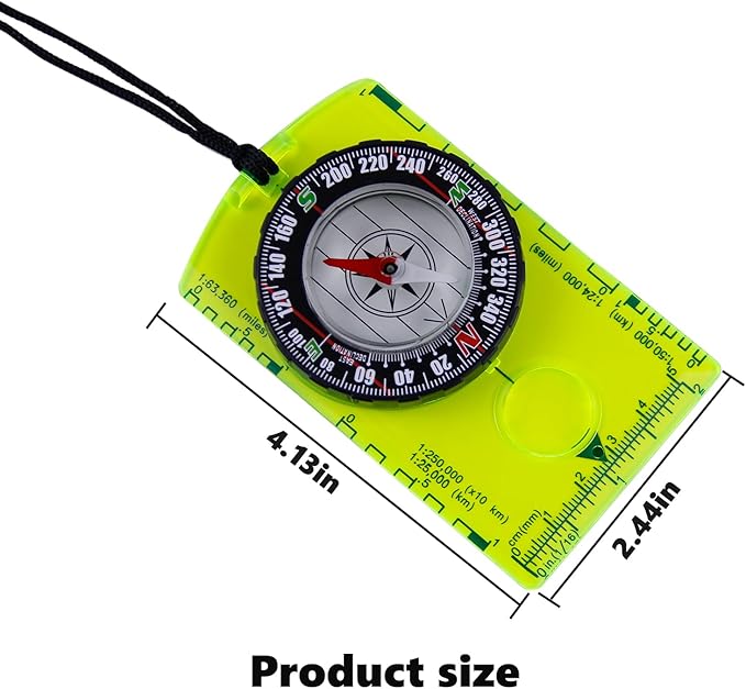 2 Pieces Orienteering Compass, Superior Hiking Survival Compass for Kids, Hiking Backpacking Compass Scouts Navigation Compass Waterproof Map Reading Compass for Outdoor Camping