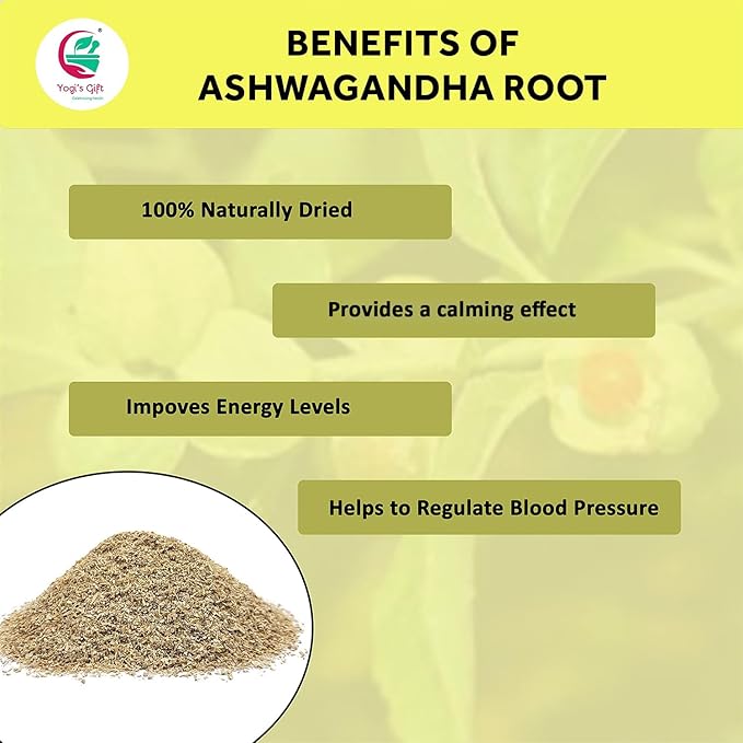Ashwagandha Root 4 oz | Dried Ashwagandha Herb | 100% Naturally Dried | Withania Somnifera | Best Particle Size For Making Tea | by Yogi's Gift®