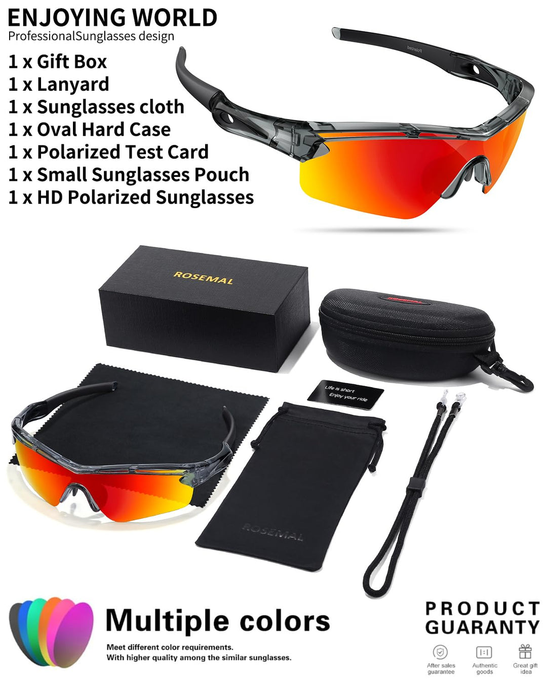 Polarized Sports Sunglasses for Men Women Youth Baseball Cycling Running Driving Fishing Tennis Golf Motor TAC UV400 TR90