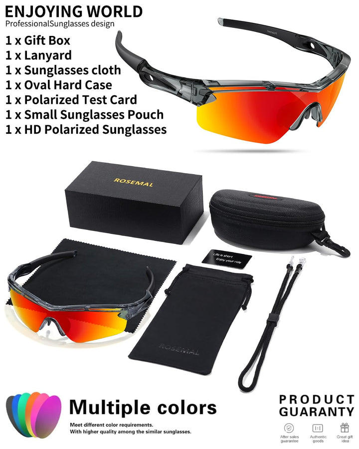 Polarized Sports Sunglasses for Men Women Youth Baseball Cycling Running Driving Fishing Tennis Golf Motor TAC UV400 TR90