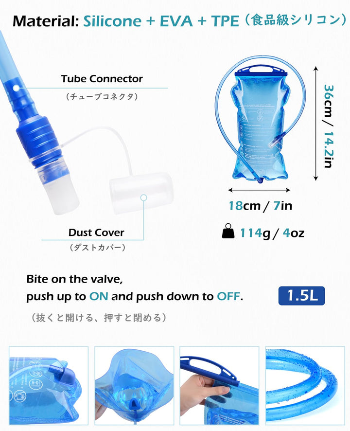 TRIWONDER Hydration Pack Backpack 5/5.5L Hydration Running Vest for Cycling, Running, Marathoner, Hiking (02 Black&Grey 5.5L - with 1.5L Water Bladder, One Size)