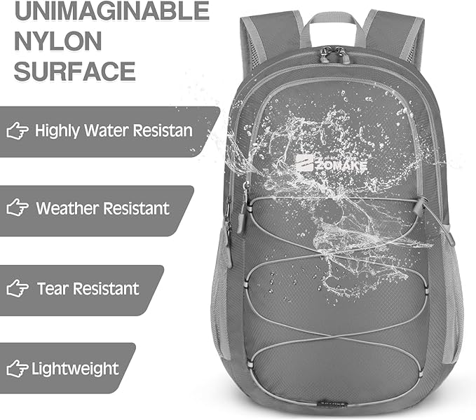 ZOMAKE Lightweight Packable Backpack 28L, Foldable Backpacks Water Resistant Collapsible Day Bag Light Daypack for Hiking