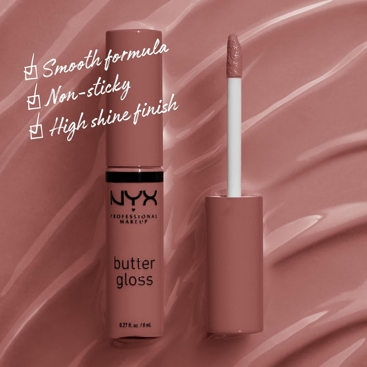 NYX Butter Gloss | Brown Sugar Non-Sticky Lip Gloss for Smooth Lips