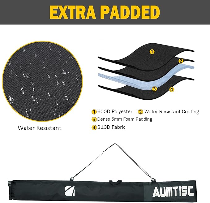 AUMTISC Ski Bag and Boot Bag Combo, Padded Ski Bags for Air Travel Flying, Adjustable Length for Skis Up to 200 cm and Boots Up to Size 13