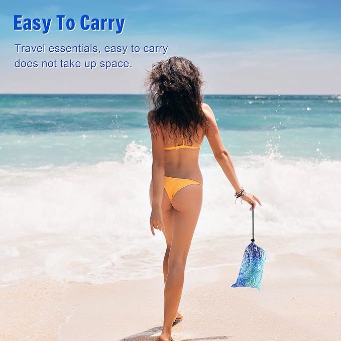 Beach Blanket Waterproof Sandproof, 79x79Inch Sand Free Beach Mat, Quick Drying, Light Weight and Portable Outdoor Picnic Mat for Travel, Camping