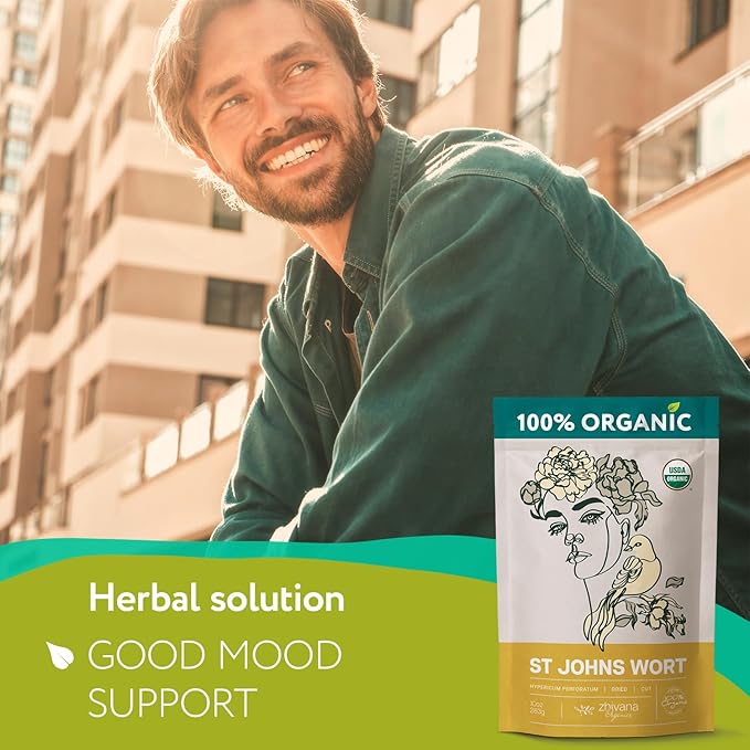 Super Value Pack 5 LB - Organic St Johns Wort Tea - Saint Johns Wart - Stress Relief - Nervous System Support