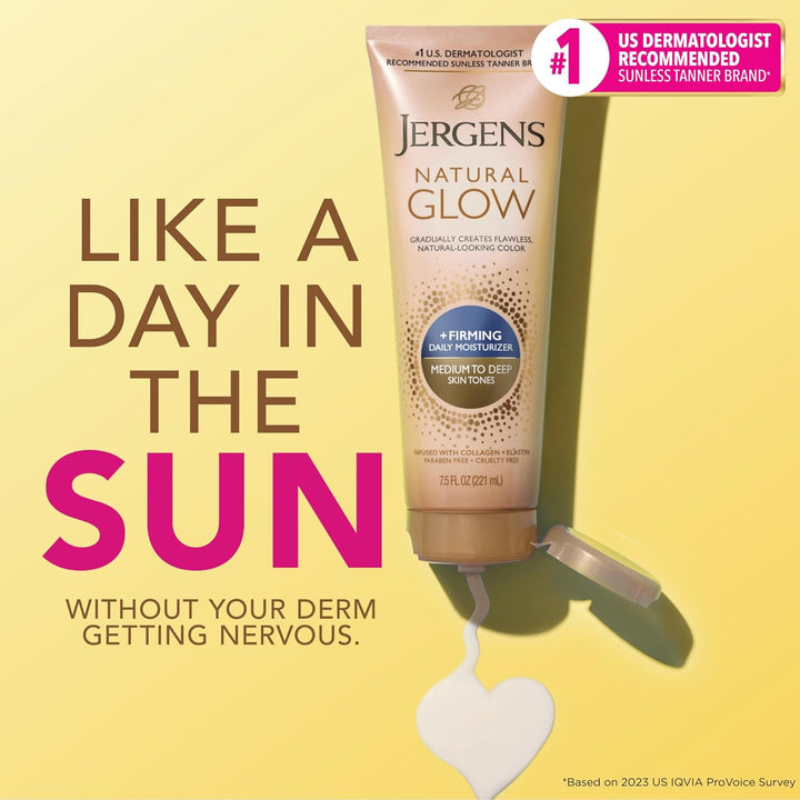 Jergens Natural Glow Firming Self Tanner Lotion | Fair to Medium Skin | 7.5 Fl Oz