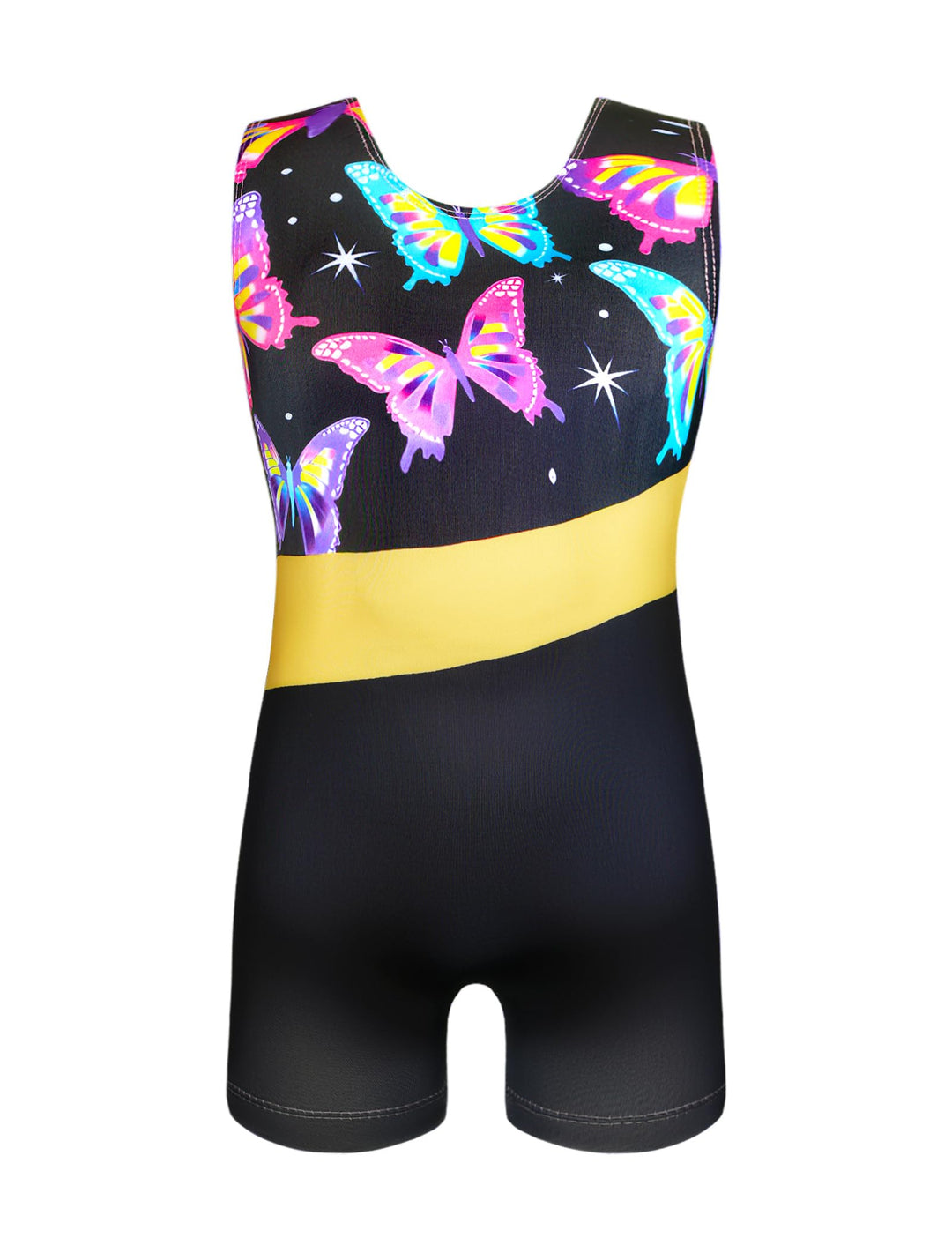 Domusgo Gymnastics Leotards for Girls Size 8-9 Years Old Black Gold Butterfly Tumbling Outfits