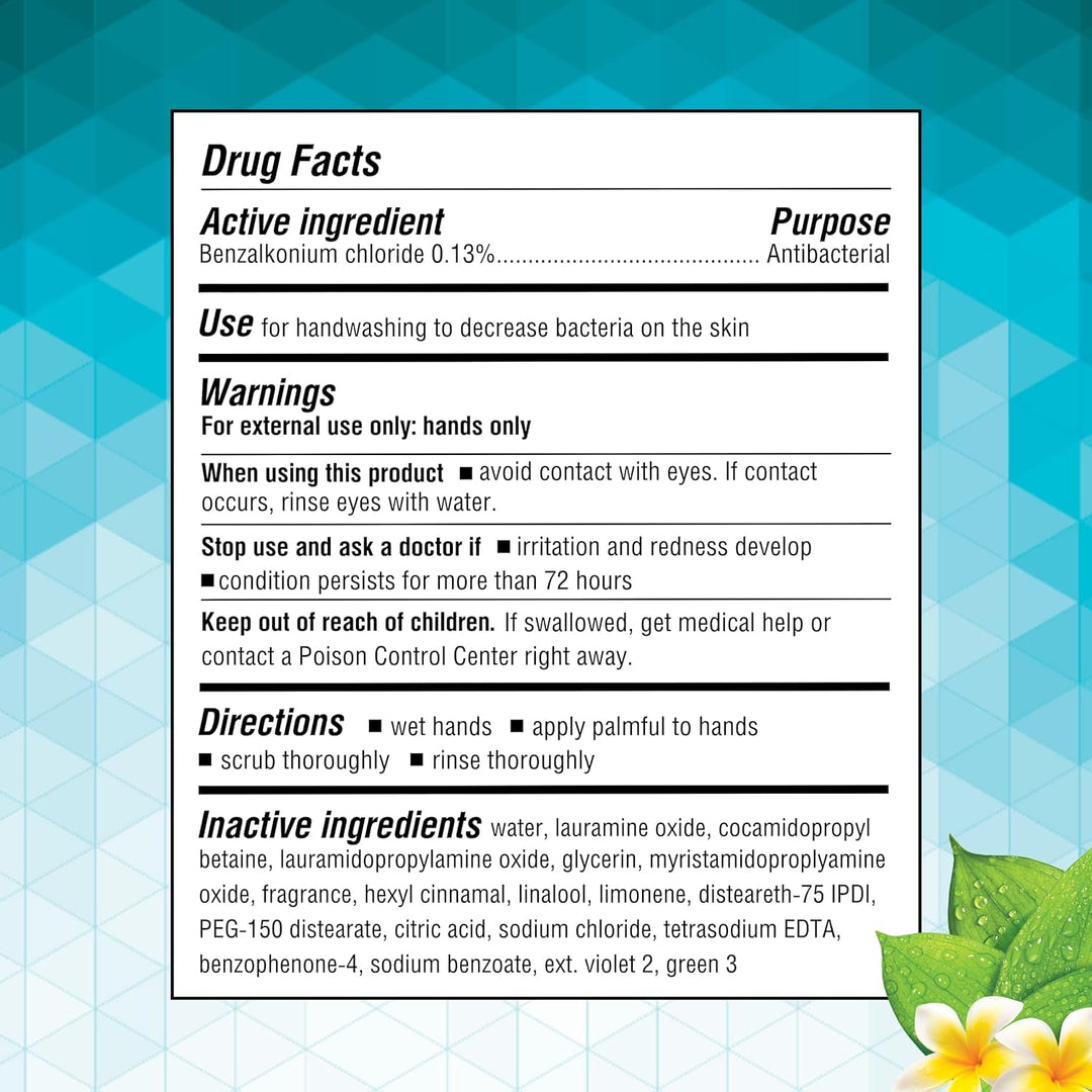 Germ-X Antibacterial Hand Soap, Moisturizing Liquid Hand Wash for Kitchen or Bathroom, pH Balanced & Dermatologist Tested, Spring Rain, 12 oz Pump Bottle (Pack of 4)