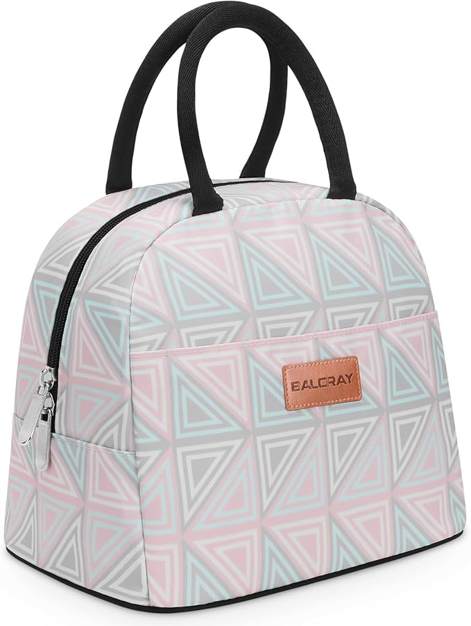 BALORAY Lunch Bag for Women Men Insulated Lunch Box for Adult Reusable Lunch Tote Bag for Work, Picnic or Travel (Triangle, M)