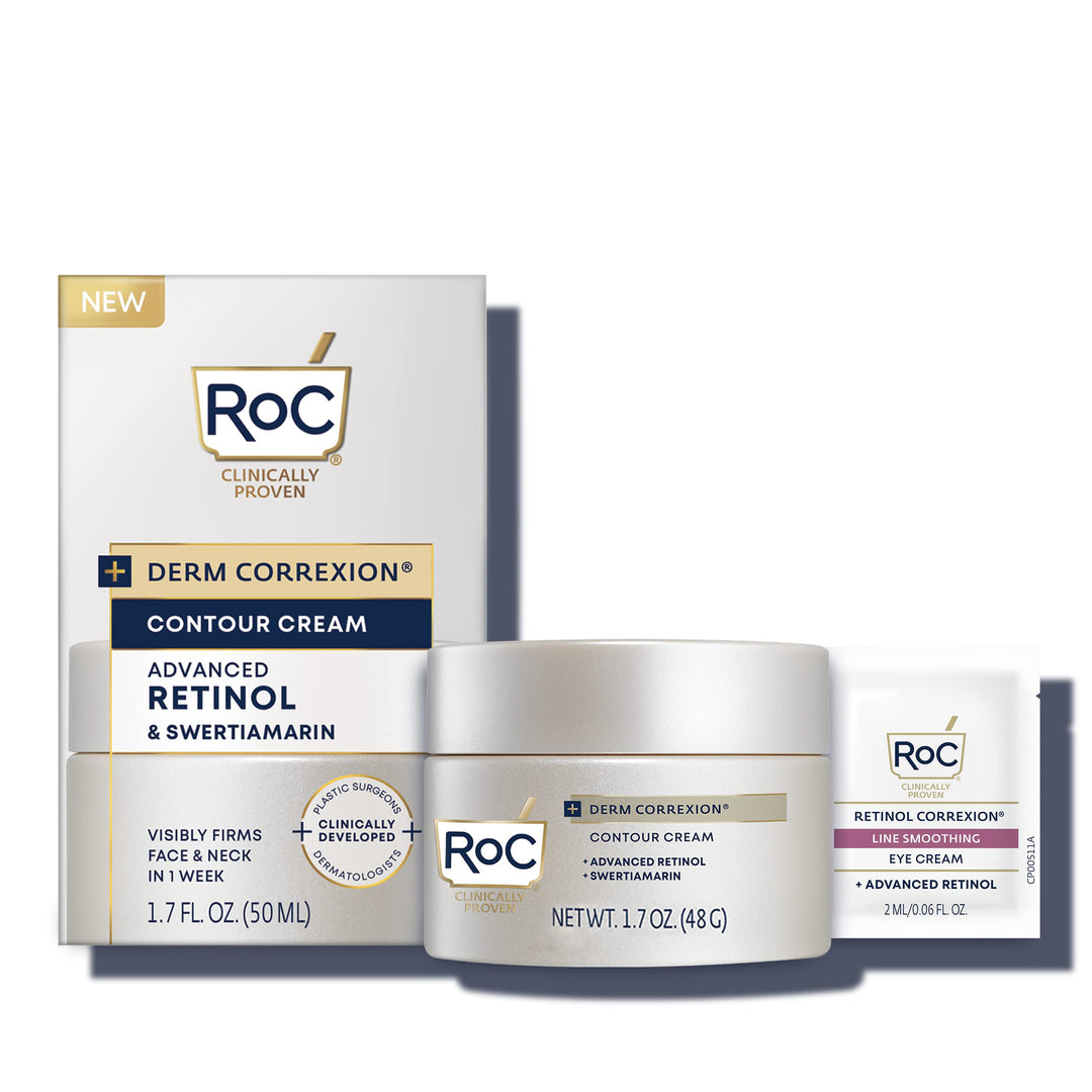 Roc Derm Correxion Neck Cream With Hyaluronic Acid And Advanced Retinol To Visibly Tighten & Lift Horizontal Neck Lines, Facial