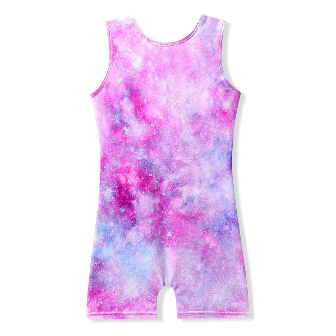 MYQFF Gymnastics Leotards for Girls 2t 3t Sparkle Unicorn Print Sleeveless Unitards E Starry