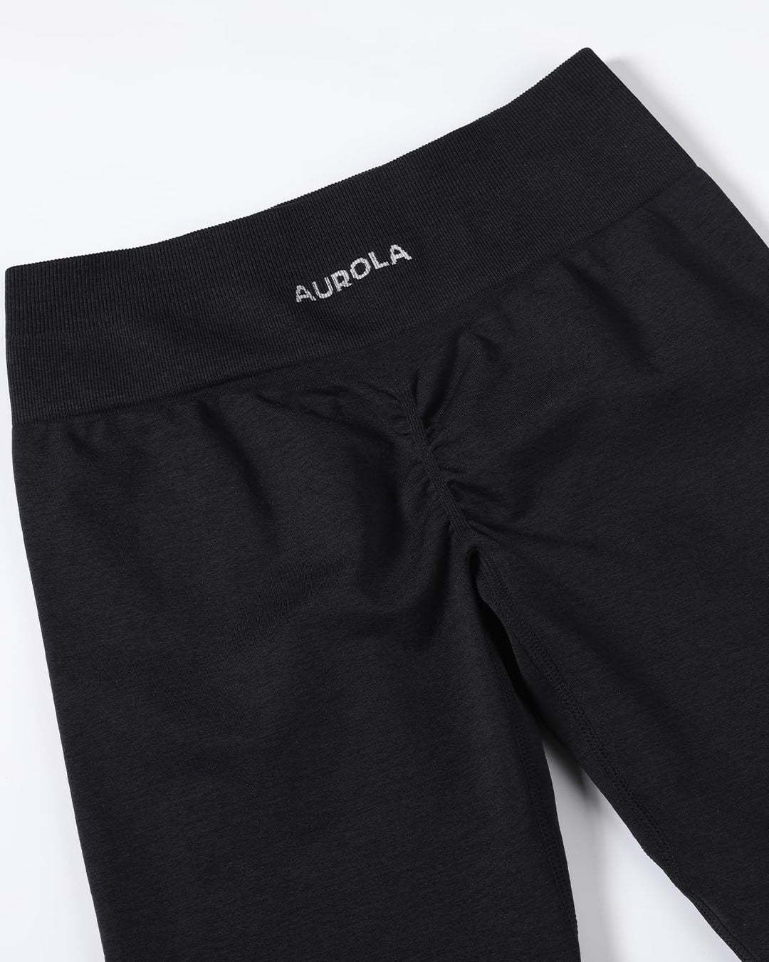 AUROLA Energetic Workout Shorts for Women Seamless Scrunch Athletic Gym Fitness Active Shorts Black