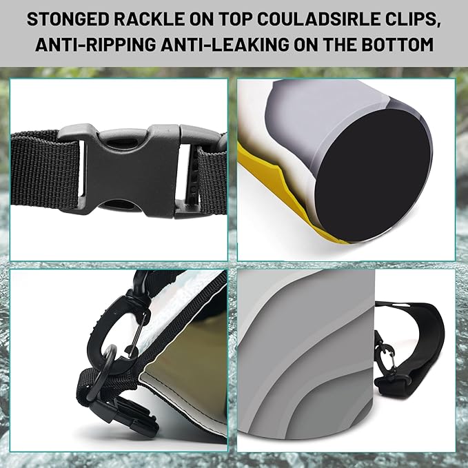 Waterproof Dry Bag,Roll Top Yellow Gray Geometric Modern Small Waterproof Backpack 5L/10L/20L Floating Lightweight Bags for Kayaking, Boating, Fishing, Swimming Camping with Waterproof Phone Case