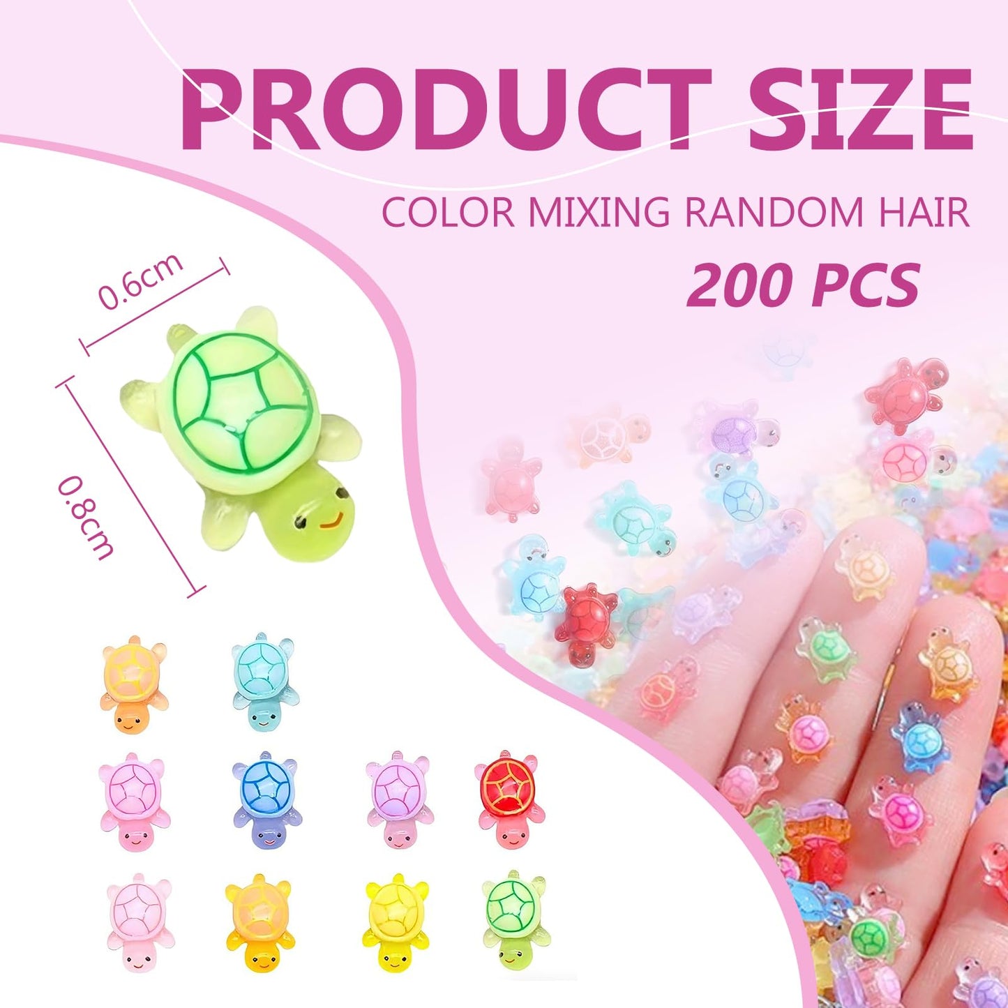 200 Pcs Luminous Mini Resin Turtles – Tiny Turtle Figurines Miniature Sea Creatures – Cute Little Turtles for DIY Crafts – Dollhouse Miniatures Garden Landscape Decorations