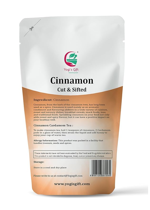 Premium Cinnamon Bark 4 oz | Cinnamon Stick Pieces/Chips For Tea, Cooking | Rich Aroma and Great Flavour by Yogi's Gift