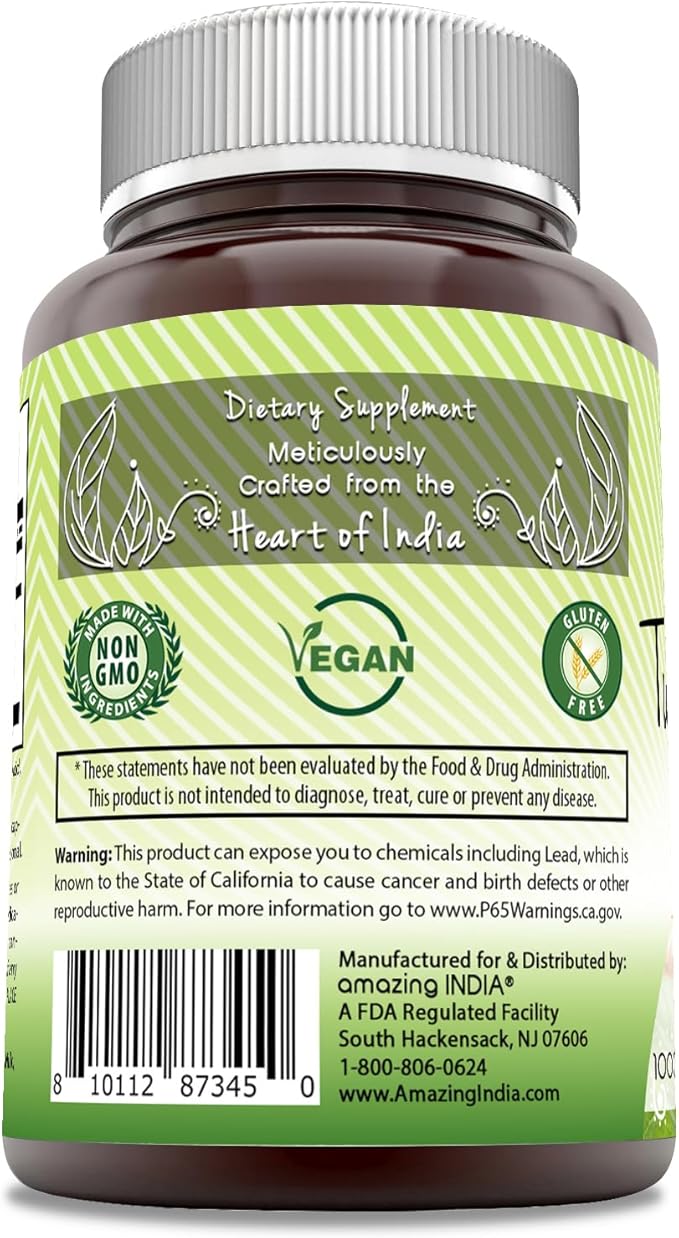 Amazing India Turmeric Curcumin 1000 Mg Per Serving | 120 Veggie Capsules Supplement | Blend of Turmeric Powder & Turmeric Extract | Non-GMO | Gluten Free | Made in USA