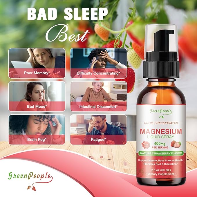 Magnesium Glycinate Liquid Spray 400mg - Magnesium Potassium Supplement with Magnesium Malate Vitamin D3k2, B6 for Calm Support, Muscle, Bone & Sleep Support 4 Fl Oz